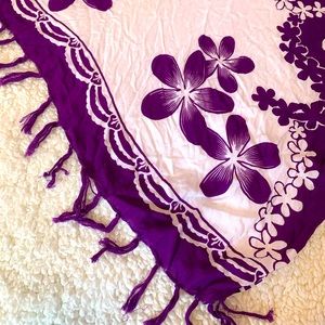 White+Purple Beach Cover Up/Towel/Wrap, Hawaii 🌸